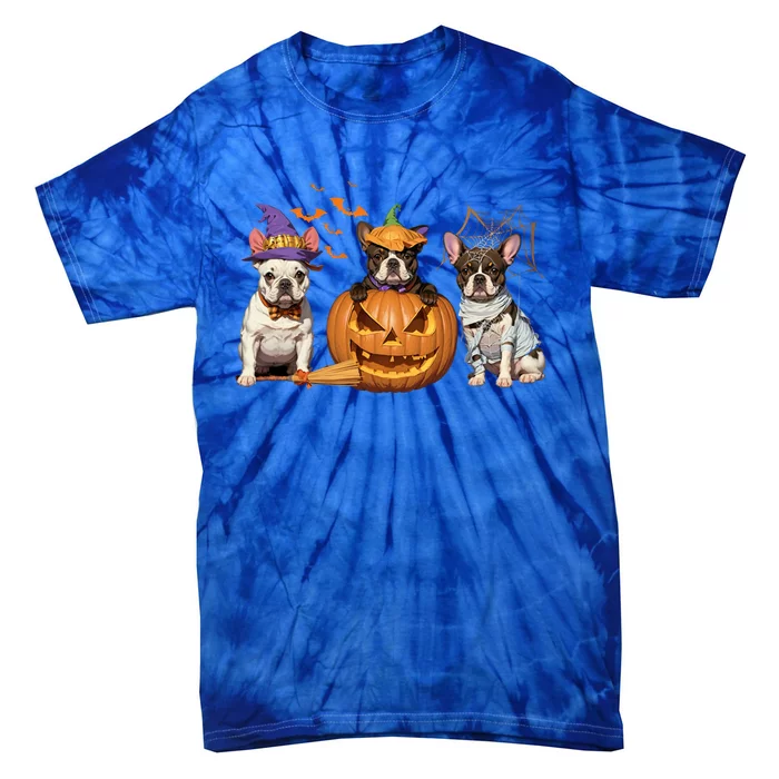 French Bulldog Halloween Witch Mummy Pumpkin Funny Dog Lover Meaningful Gift Tie-Dye T-Shirt