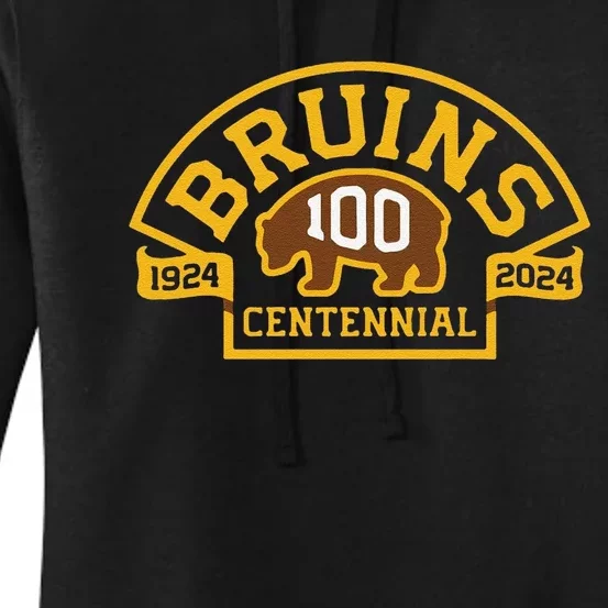 Funny Bruins Hockey Team 100th Season Hockey 2024 Gift Women's Pullover Hoodie