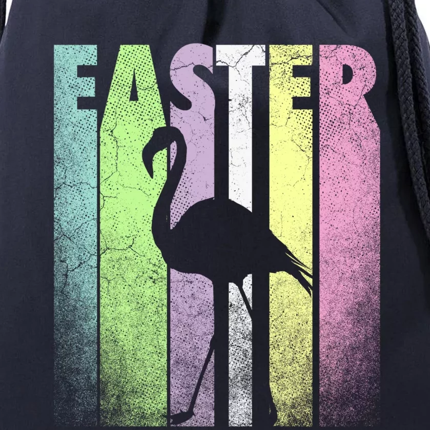 Flamingo Bird Happy Easter Cute Funny Spring Fun Holiday Gift Drawstring Bag