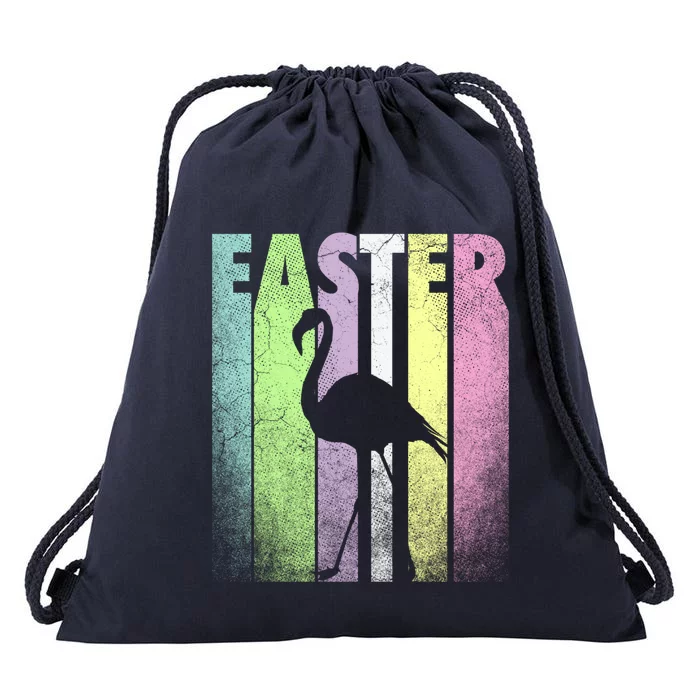 Flamingo Bird Happy Easter Cute Funny Spring Fun Holiday Gift Drawstring Bag