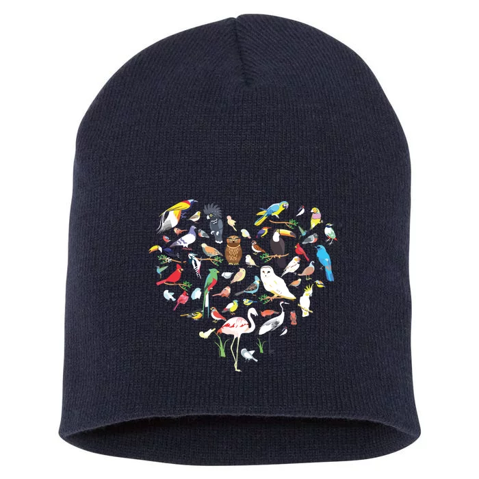 Forest Bird Heart Watching Cardinal Goldfinch Wren Chickadee Short Acrylic Beanie