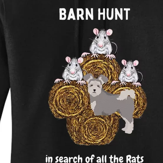 Funny Barn Hunt in search of rats with a Pumi dog Women's Pullover Hoodie