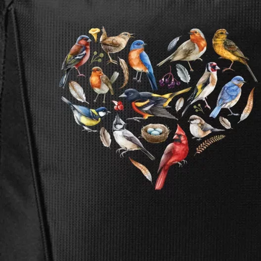 Forest Bird Heart Watching Cardinal Goldfinch Wren Chickadee City Backpack