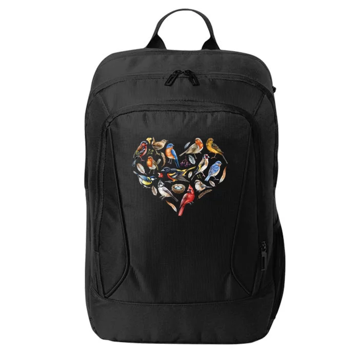 Forest Bird Heart Watching Cardinal Goldfinch Wren Chickadee City Backpack