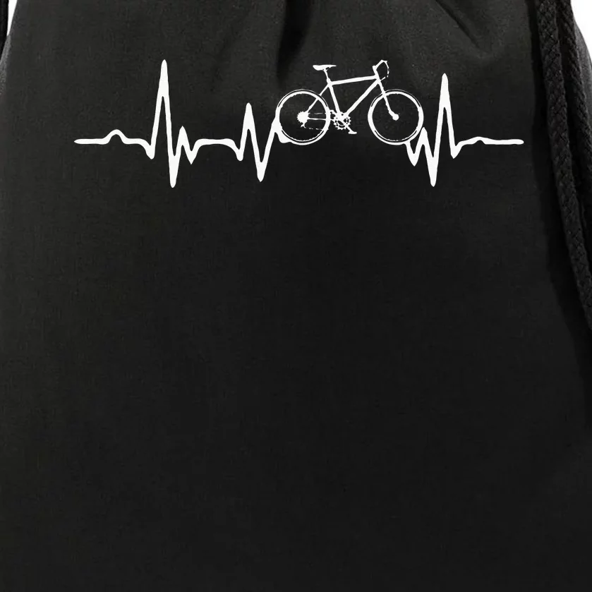 Funny Bicycle Heartbeat Cycling Cyclist Drawstring Bag