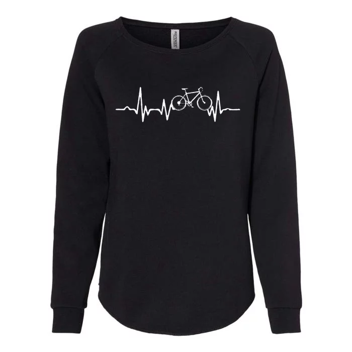 Funny Bicycle Heartbeat Cycling Cyclist Womens California Wash Sweatshirt