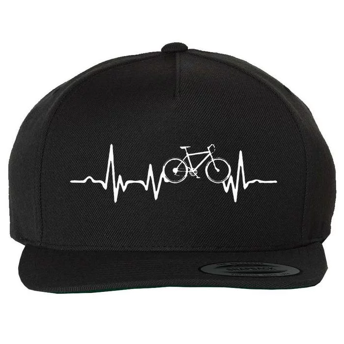 Funny Bicycle Heartbeat Cycling Cyclist Wool Snapback Cap