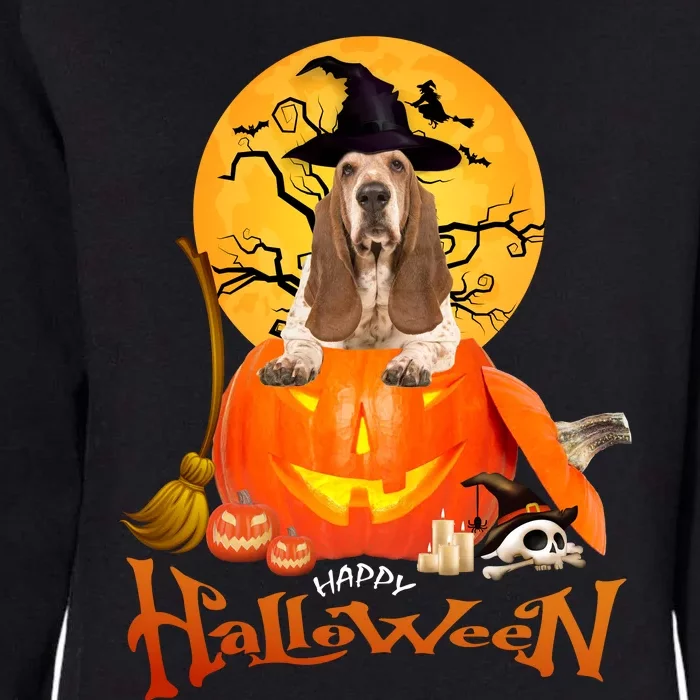 Funny Basset Hound Dog Ghosts Halloween Tees Womens California Wash Sweatshirt