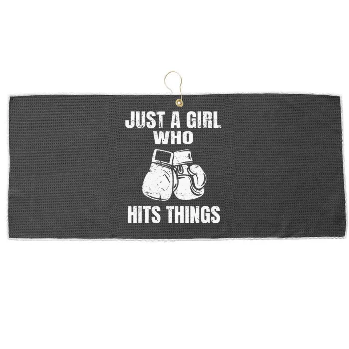 Female Boxing Humor Large Microfiber Waffle Golf Towel