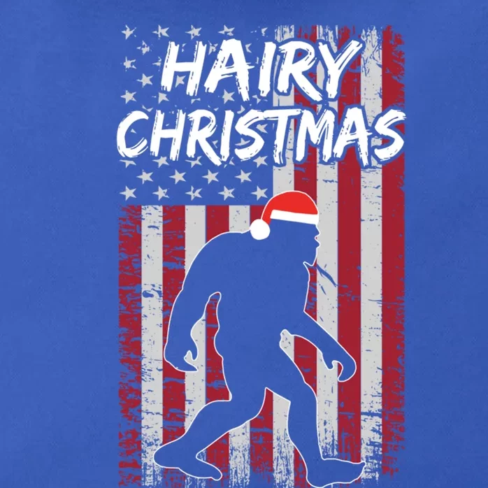 Funny Bigfoot Hairy Christmas Usa American Flag Patriotic Gift Zip Tote Bag