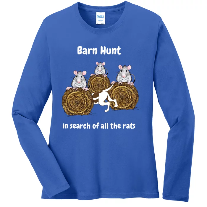 Funny Barn Hunt In Search Of All The Rats Cute Gift Ladies Long Sleeve Shirt