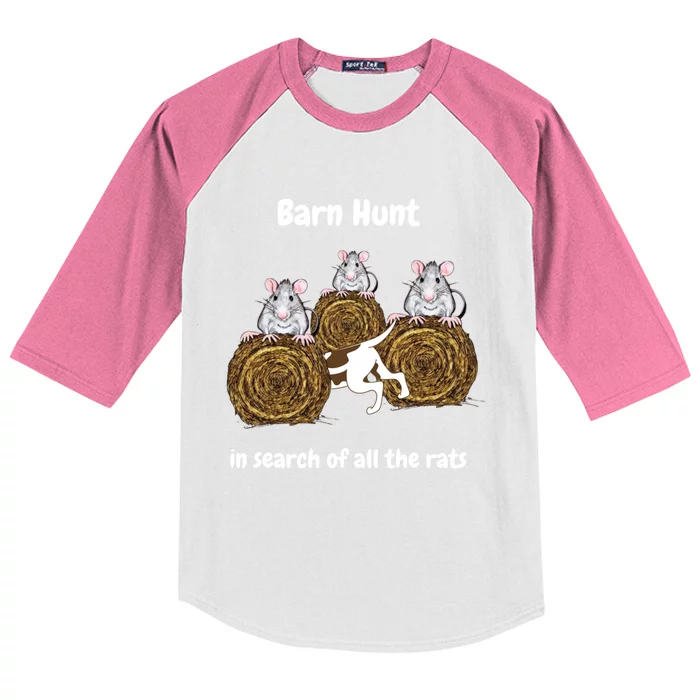 Funny Barn Hunt In Search Of All The Rats Cute Gift Kids Colorblock Raglan Jersey