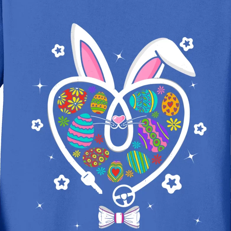 Funny Bunny Heart Trucker Eggs Hunting Easter Day Gift Kids Long Sleeve Shirt