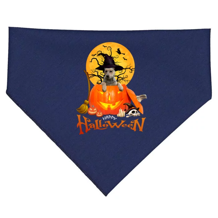 Funny Blue Heeler Dog Spooky Halloween USA-Made Doggie Bandana