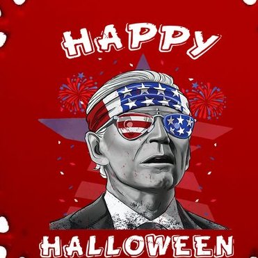 Funny Biden Happy Halloween For Independence Day Biden Jokes Oval Ornament