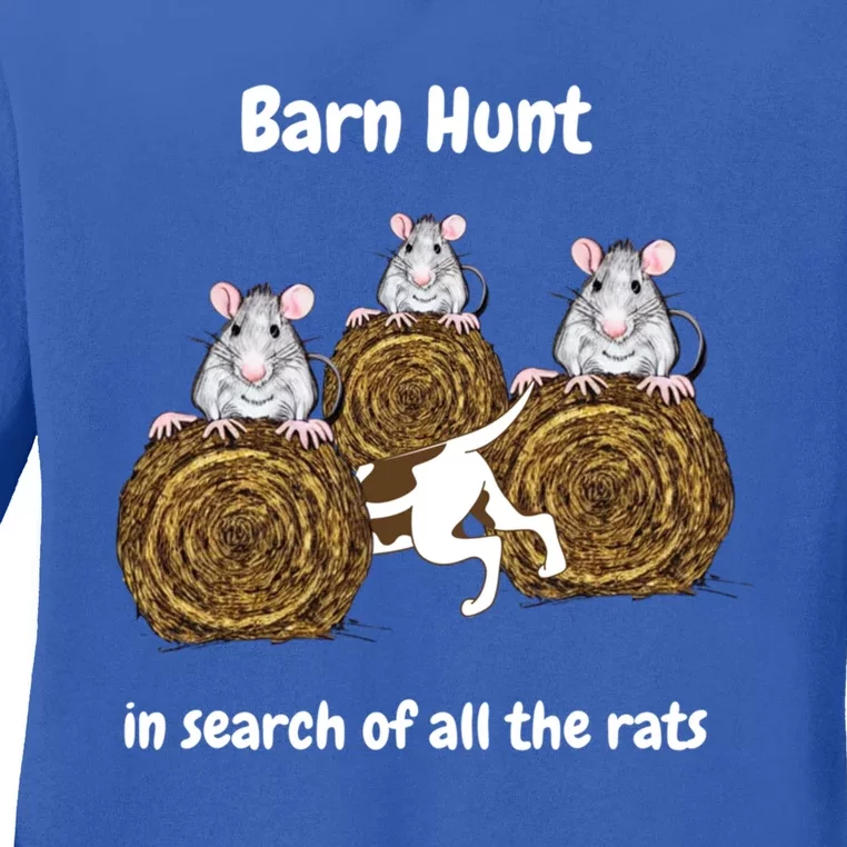 Funny Barn Hunt In Search Of All The Rats Gift Ladies Long Sleeve Shirt