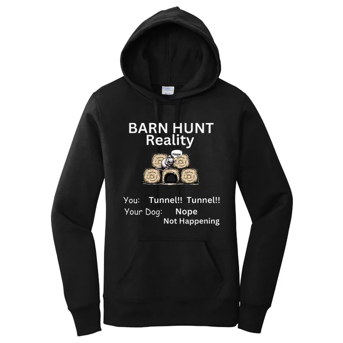 Funny Barn Hunt Tunnel Reality Not Happening With Cute Rat Women's Pullover Hoodie