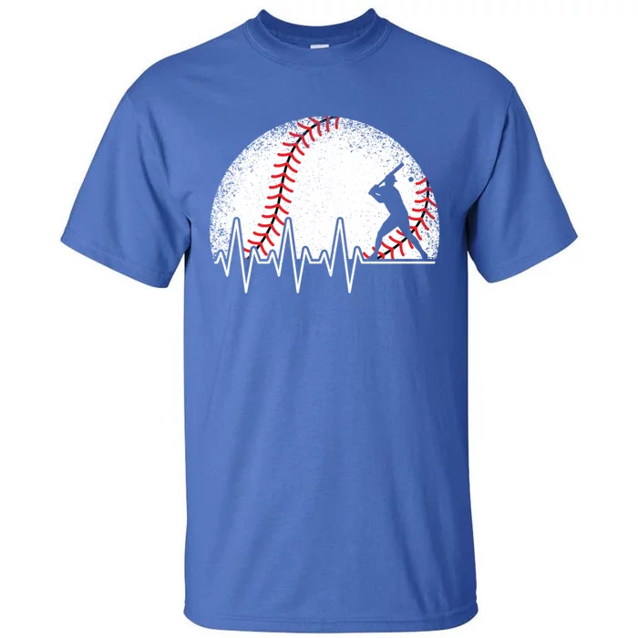 Funny Baseball Heartbeat Baseball Player Gift Tall T-Shirt