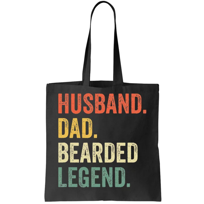 Funny Bearded Husband Dad Beard Legend Vintage Tote Bag