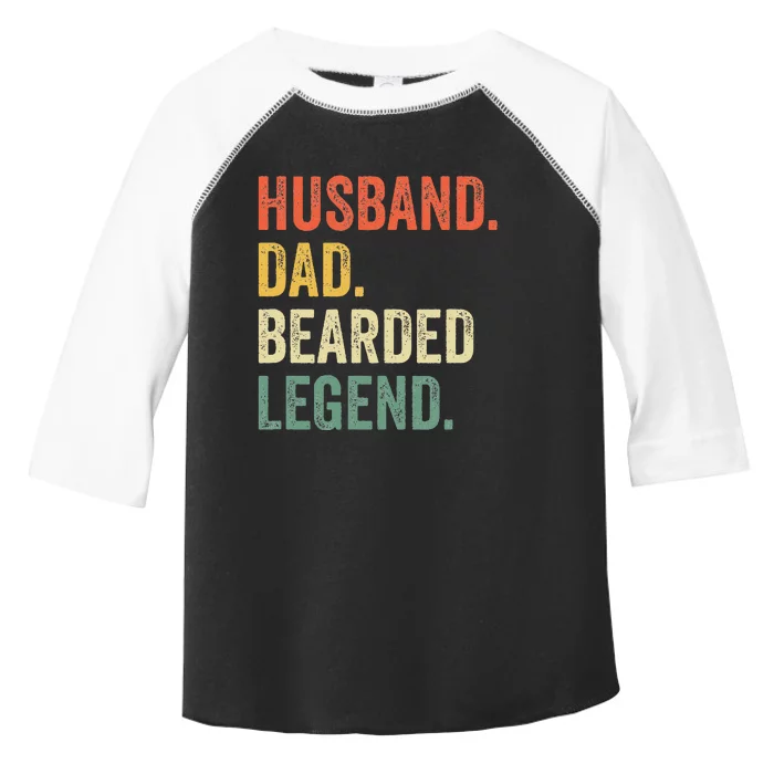 Funny Bearded Husband Dad Beard Legend Vintage Toddler Fine Jersey T-Shirt