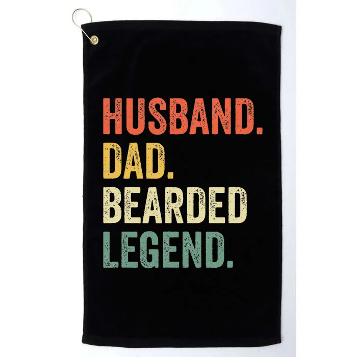 Funny Bearded Husband Dad Beard Legend Vintage Platinum Collection Golf Towel