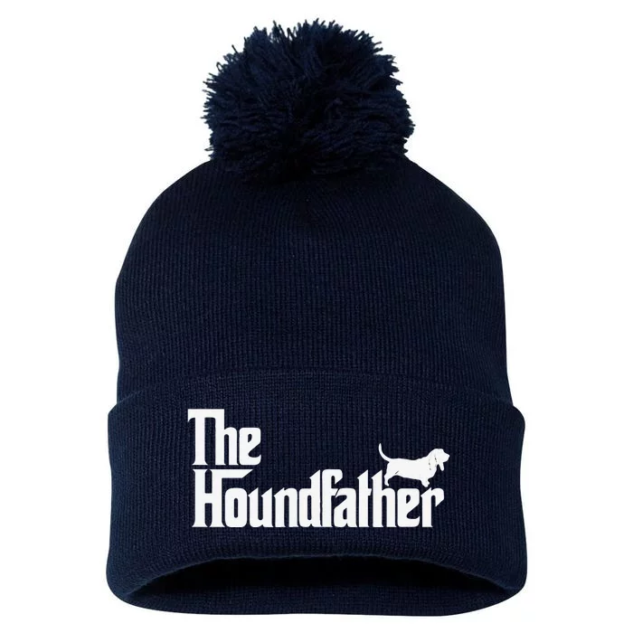 Funny Basset Hound Father Dog The Houndfather Pom Pom 12in Knit Beanie