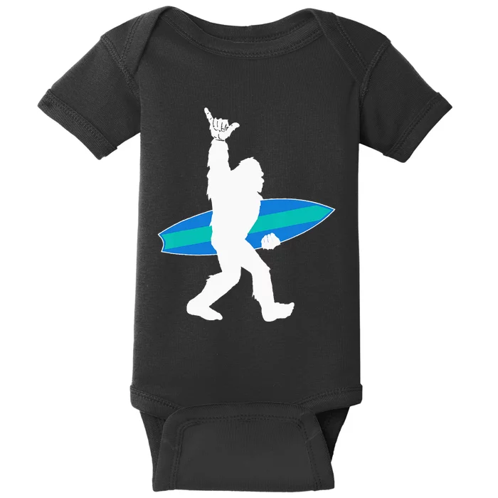 Funny Bigfoot Hang Loose Gift For Shaka Aloha Surfer Lovers Baby Bodysuit