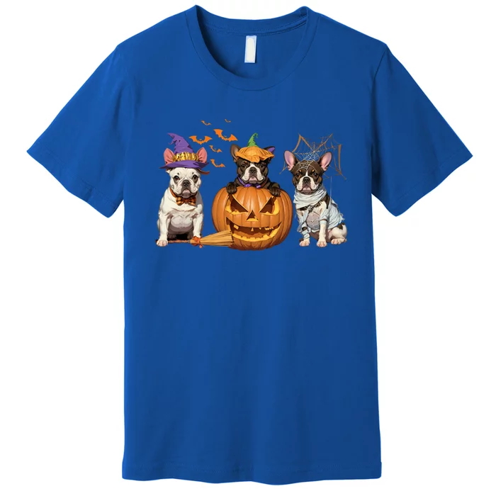 French Bulldog Halloween Witch Mummy Pumpkin Funny Dog Lover Cute Gift Premium T-Shirt