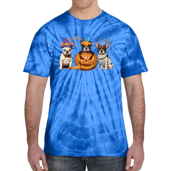 French Bulldog Halloween Witch Mummy Pumpkin Funny Dog Lover Cute Gift Tie-Dye T-Shirt