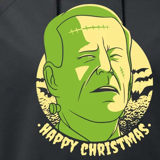 Frankenstein Biden Halloween Funny Performance Fleece Hoodie