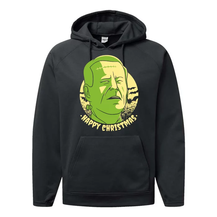 Frankenstein Biden Halloween Funny Performance Fleece Hoodie