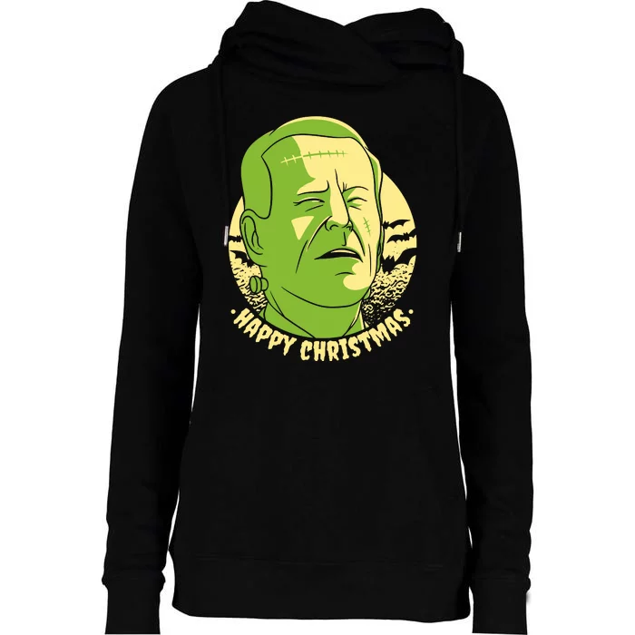 Frankenstein Biden Halloween Funny Womens Funnel Neck Pullover Hood