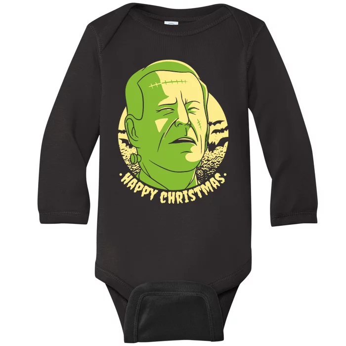 Frankenstein Biden Halloween Funny Baby Long Sleeve Bodysuit