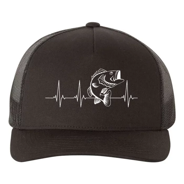 Fishing Bass heartbeat Yupoong Adult 5-Panel Trucker Hat