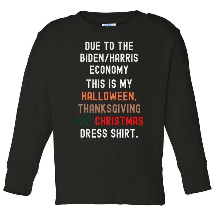 Funny Biden Harris Economy Toddler Long Sleeve Shirt