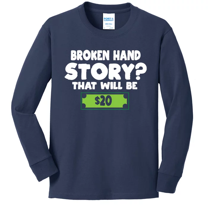 Funny Broken Hand Arm Surgery Gift Kids Long Sleeve Shirt