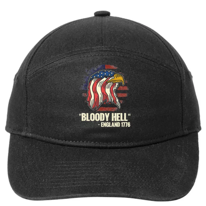 Funny Bloody Hell England July 4th 1776 7-Panel Snapback Hat