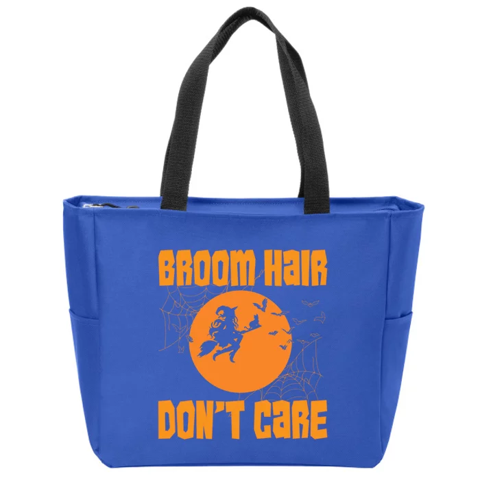 Funny Broom Hair Dont Care Halloween Great Gift Zip Tote Bag