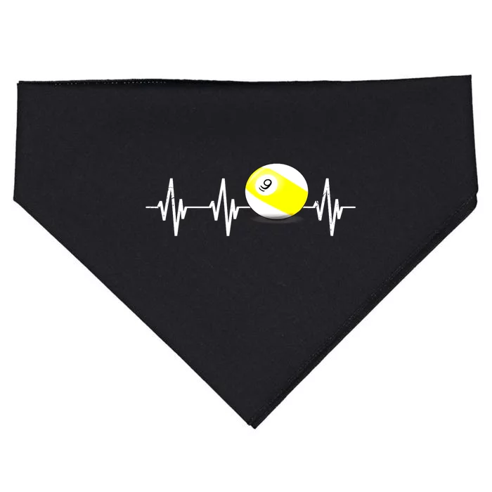 Funny Billiard Heartbeat Pool 9 Ball Billiard Balls Gift Ideas For Fan USA-Made Doggie Bandana