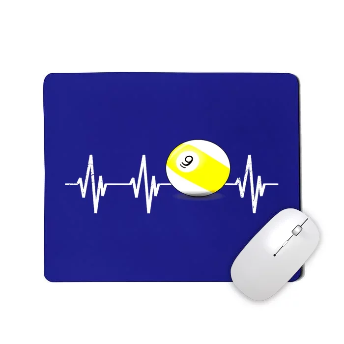 Funny Billiard Heartbeat Pool 9 Ball Billiard Balls Gift Ideas For Fan Mousepad