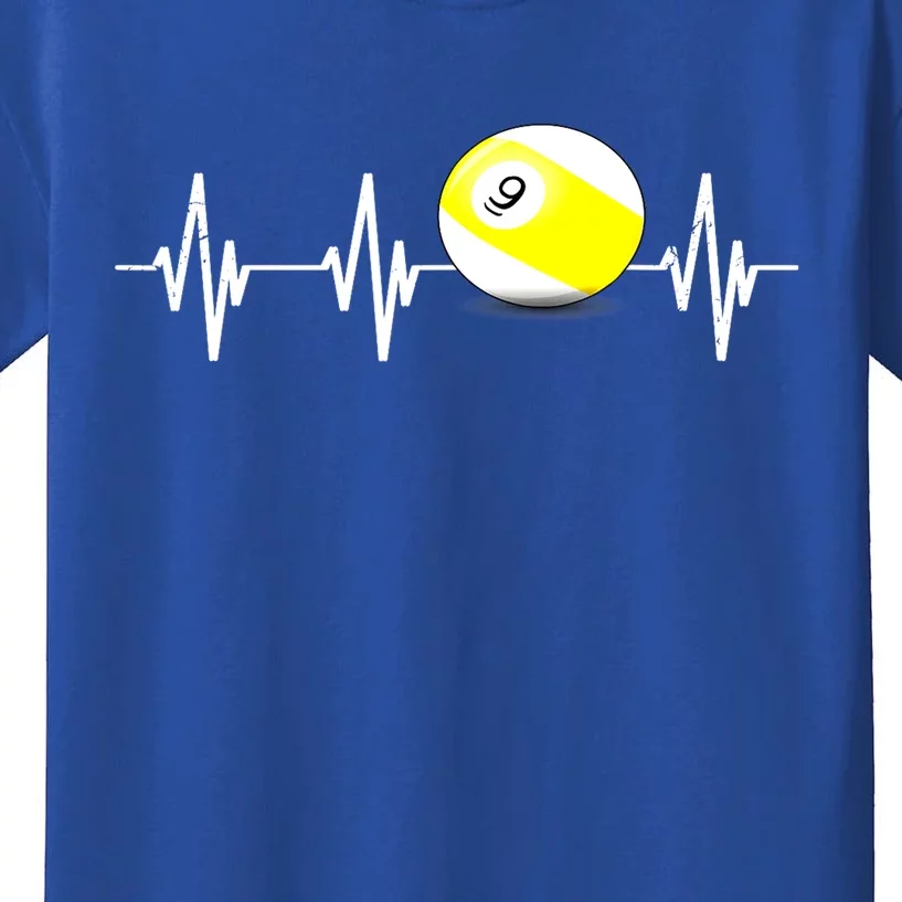 Funny Billiard Heartbeat Pool 9 Ball Billiard Balls Gift Ideas For Fan Kids T-Shirt