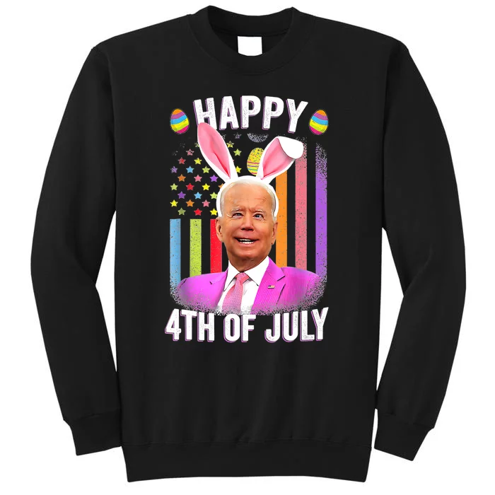 Funny Biden Happy 4th Of July Confused Easter Biden Bunny Tall Sweatshirt