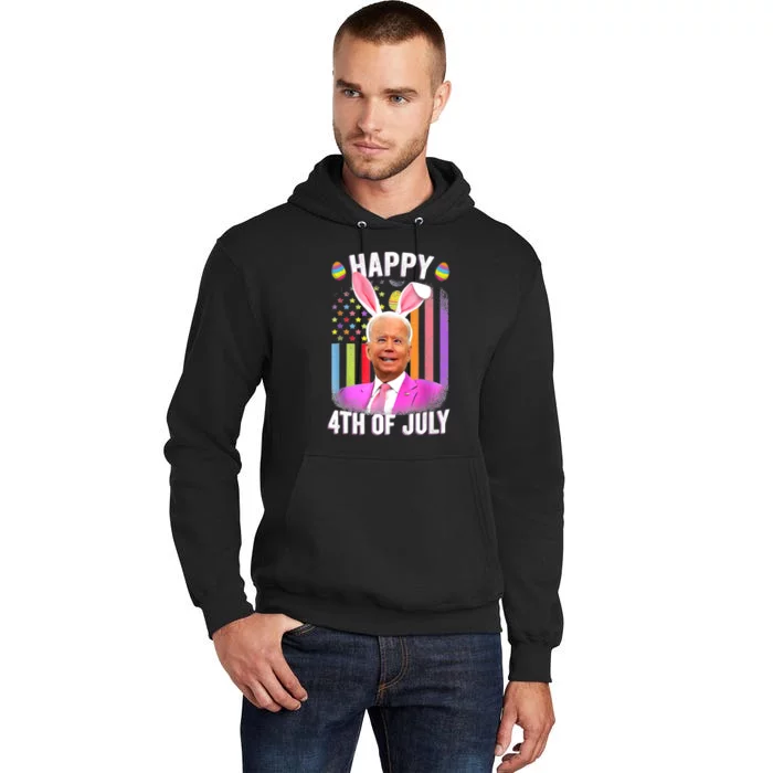 Funny Biden Happy 4th Of July Confused Easter Biden Bunny Tall Hoodie