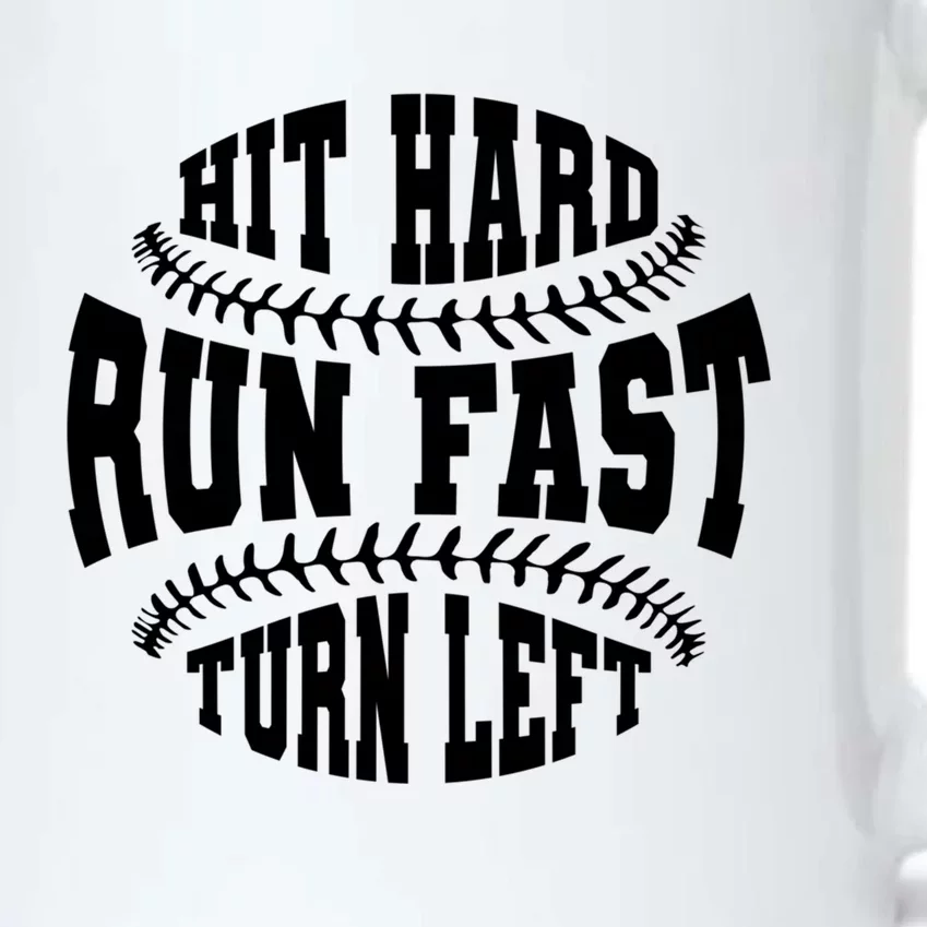 Funny Baseballer Hit Hard Run Fast Turn Left Baseball Sport Gift Black Color Changing Mug