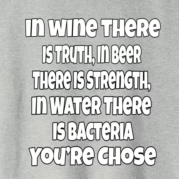 Funny Beer In Wine There Is Truth In Beer There Is Strength Gift Women's Crop Top Tee