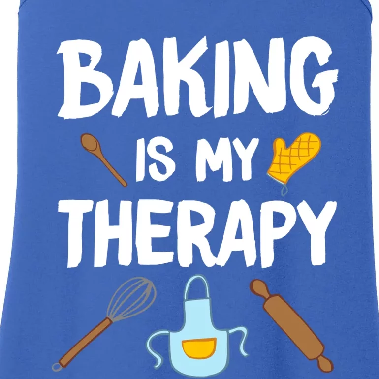 Funny Baking Is My Therapy For Baking Lover Baker Gift Ladies Essential Tank