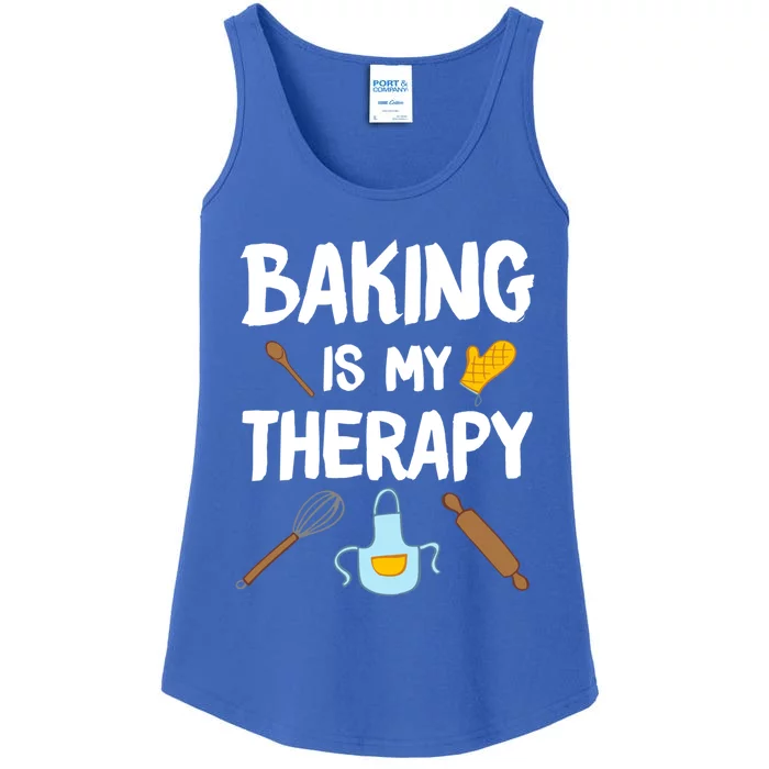 Funny Baking Is My Therapy For Baking Lover Baker Gift Ladies Essential Tank