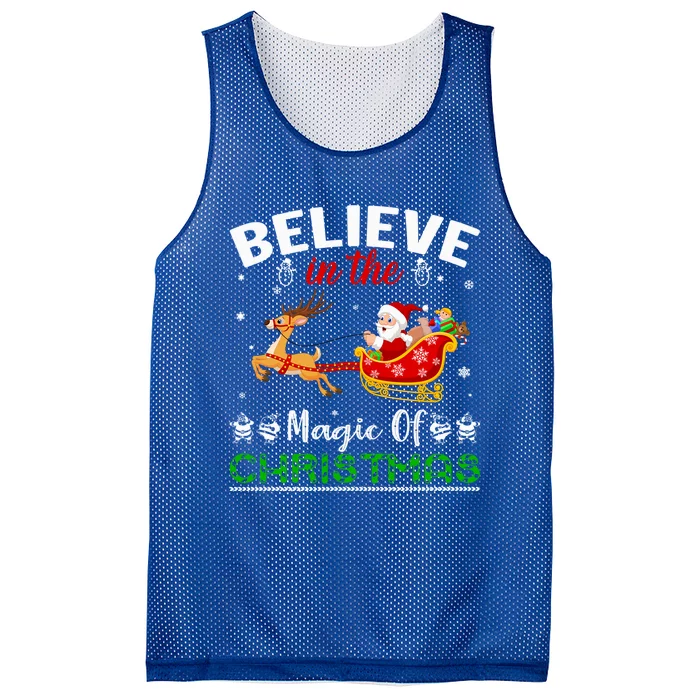 Funny Believe In The Magic Of Christmas Gift Mesh Reversible Basketball Jersey Tank