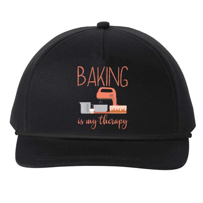 Funny Baking Is My Therapy Xmas Holiday Cool Gift Snapback Five-Panel Rope Hat