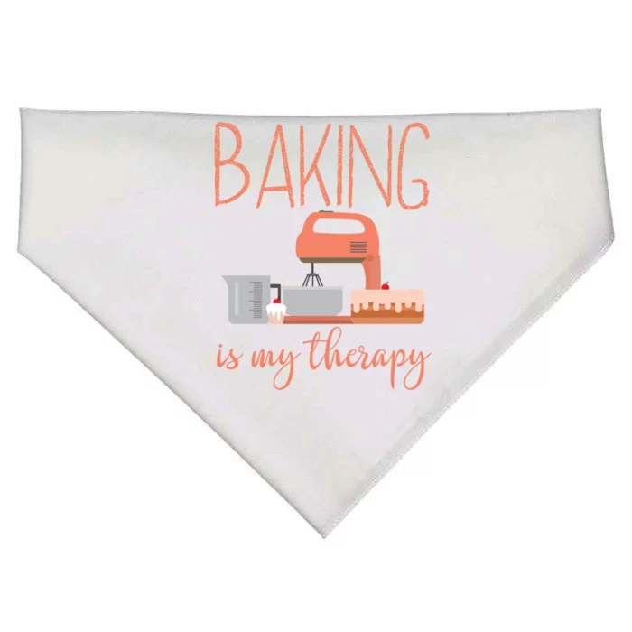 Funny Baking Is My Therapy Xmas Holiday Cool Gift USA-Made Doggie Bandana